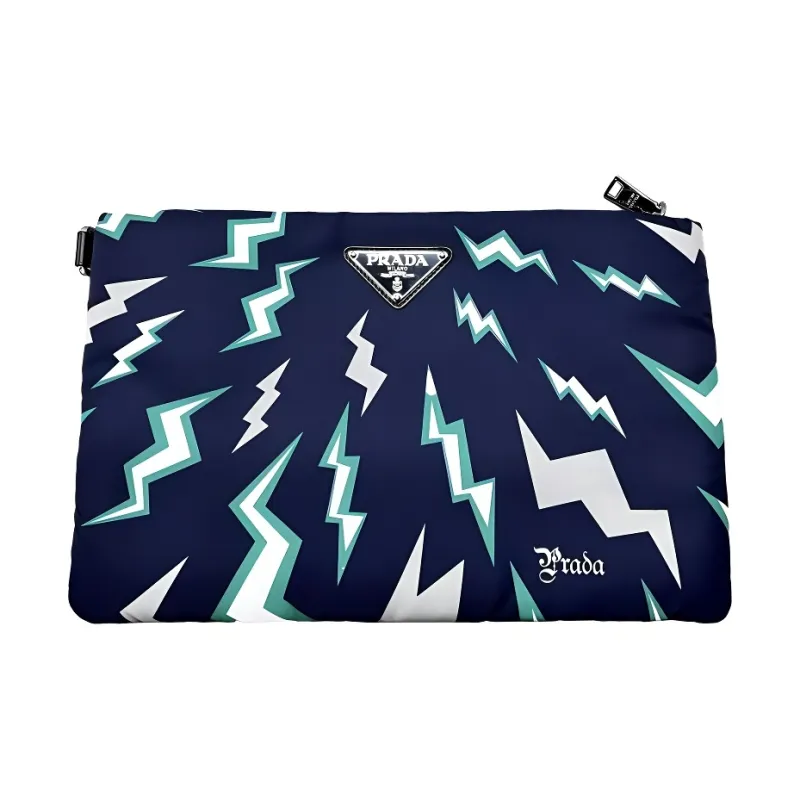 PRADA Nylon Storage Bag Toiletry Bag Clutch Men's Blue-0