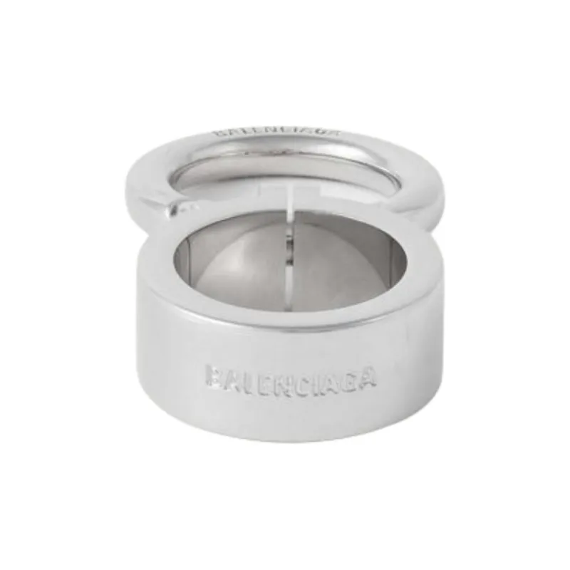 Balenciaga Brass Zinc Alloy Rings Men's Silver-1
