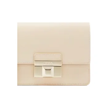 Furla Cow Leather Small Square Bag Shoulder Bag, Crossbody Bag Mini Women's Nude