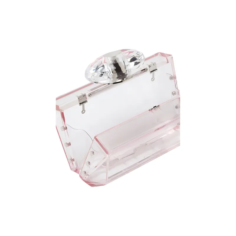 VERSACE Acrylic Shoulder Bag Clutch Women's Pink-4
