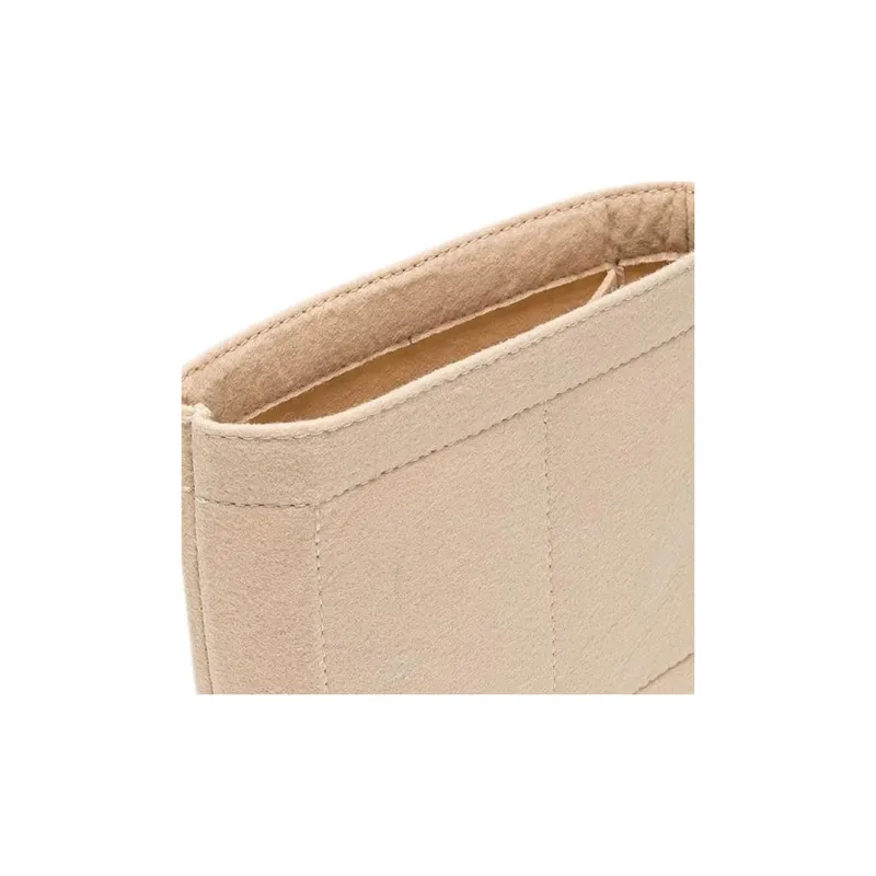 Ingenuity Handmade Felt Bag Insert Shoulder Strap Women's Beige-2