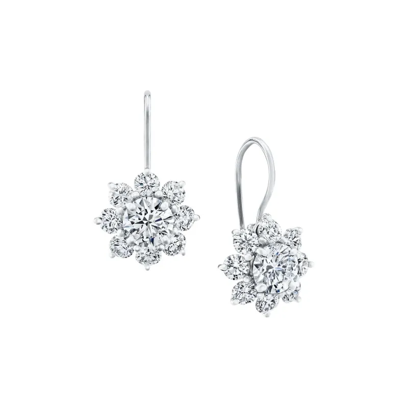 HARRY WINSTON Platinum Earrings Women's Silver-1