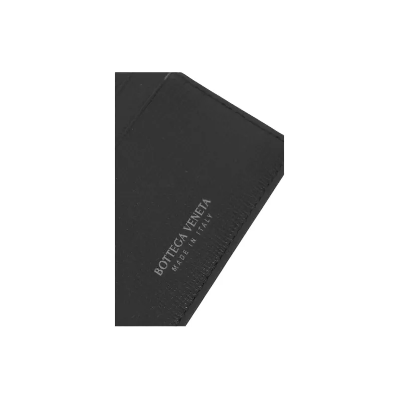 Bottega Veneta Grained Calfskin Card Holder Men's Black-2