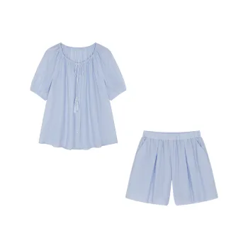 Mo Han Yi Mei Casual Suit Women's Saltwater Blue