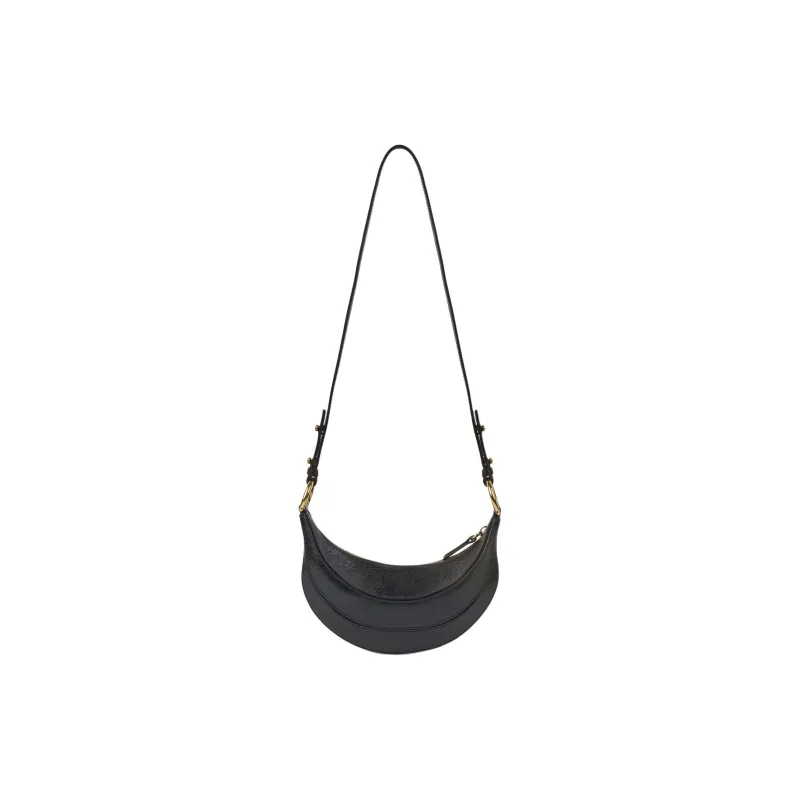 Chloe Shiny Grained Calfskin Shoulder Bag Crossbody Bag Women's Black-1