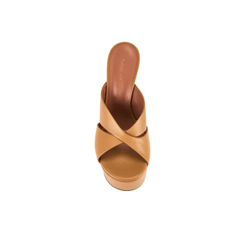 AMINA MUADDI Abrasion Resistant Slide Slippers 15.5cm Women's Brown-2