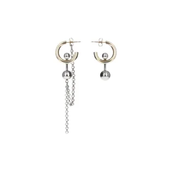 Balenciaga Brass Earrings Unisex Silver