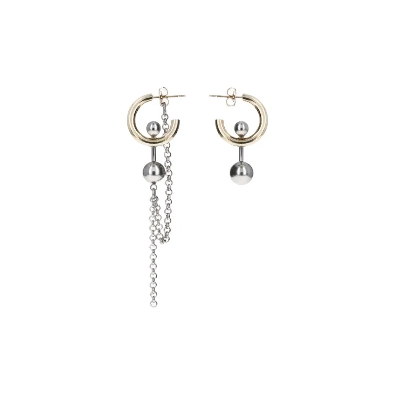 Balenciaga Brass Earrings Unisex Silver-0