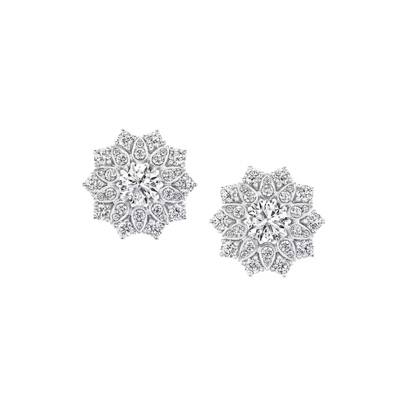 HARRY WINSTON Platinum Earrings Women's Silver-0