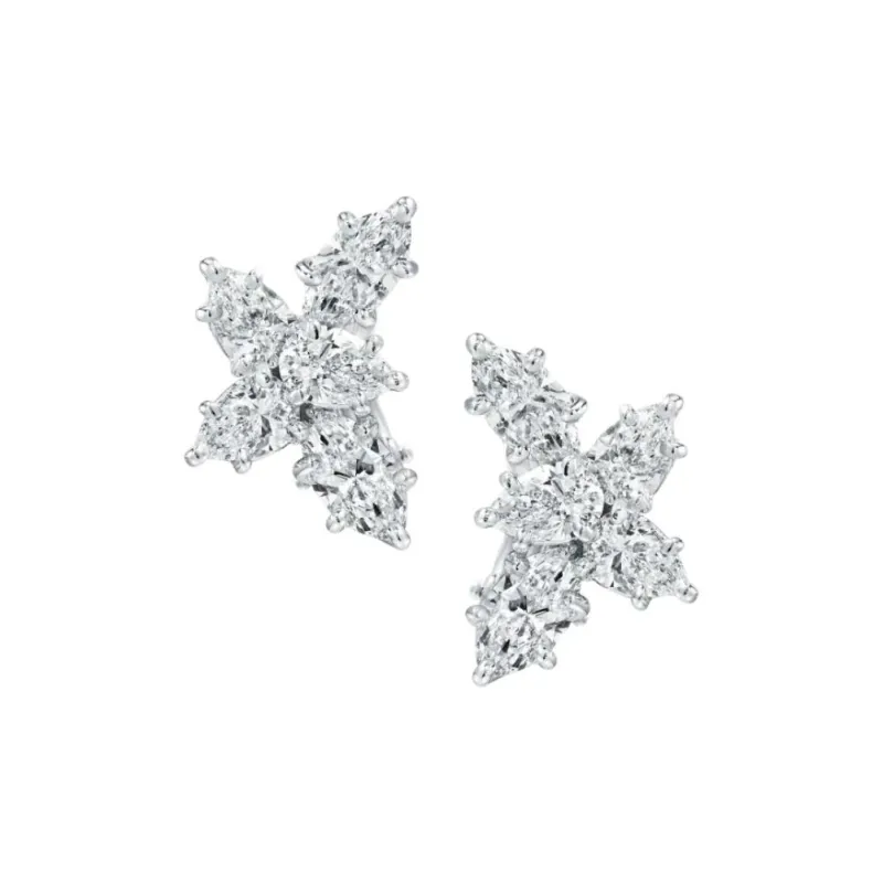 HARRY WINSTON Platinum Earrings Women's Silver-0