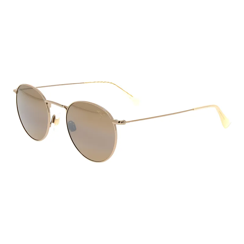 Maui Jim Metal Round Sunglasses Unisex Gold-0
