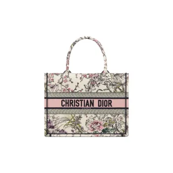 DIOR Cotton Tote Bag, Shopping Bag, Handbag Medium Size Women's Multicolor