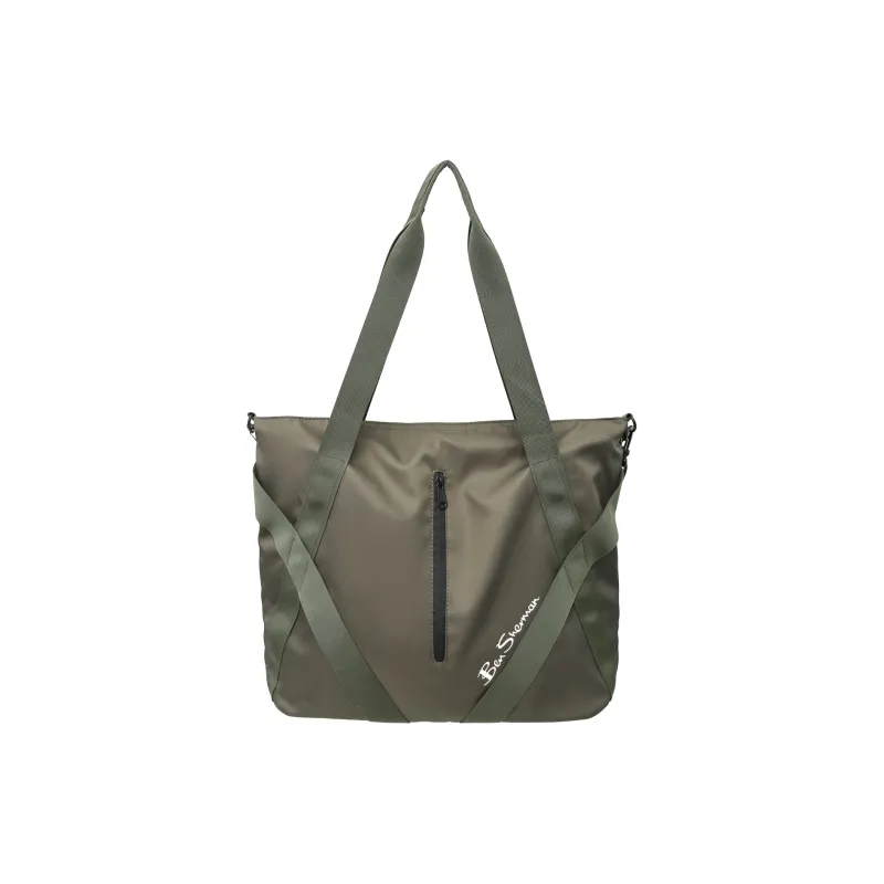 BEN SHERMAN Oxford Shoulder Bag Unisex Black/Army Green-5