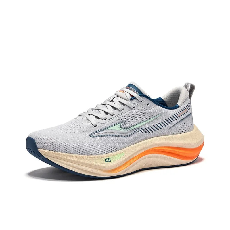 Erke Shock Absorbers Rebound Low Top Casual Running Shoes Men's Mist Gray Tide Blue-2