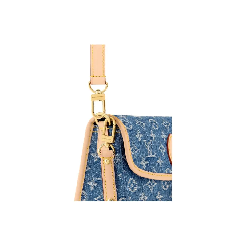 LOUIS VUITTON Diane Monogram Denim Fabric Crossbody Bag, Shoulder Bag Women's Blue-4
