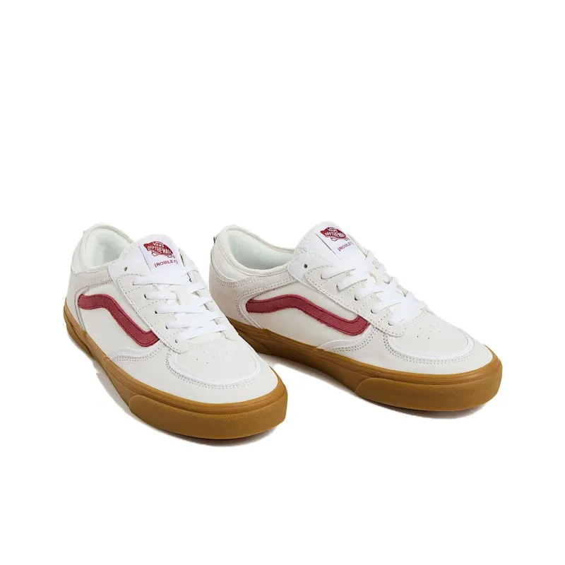 Vans Skate Rowley Low Top Skateboard Shoes Unisex White Red Brown-2