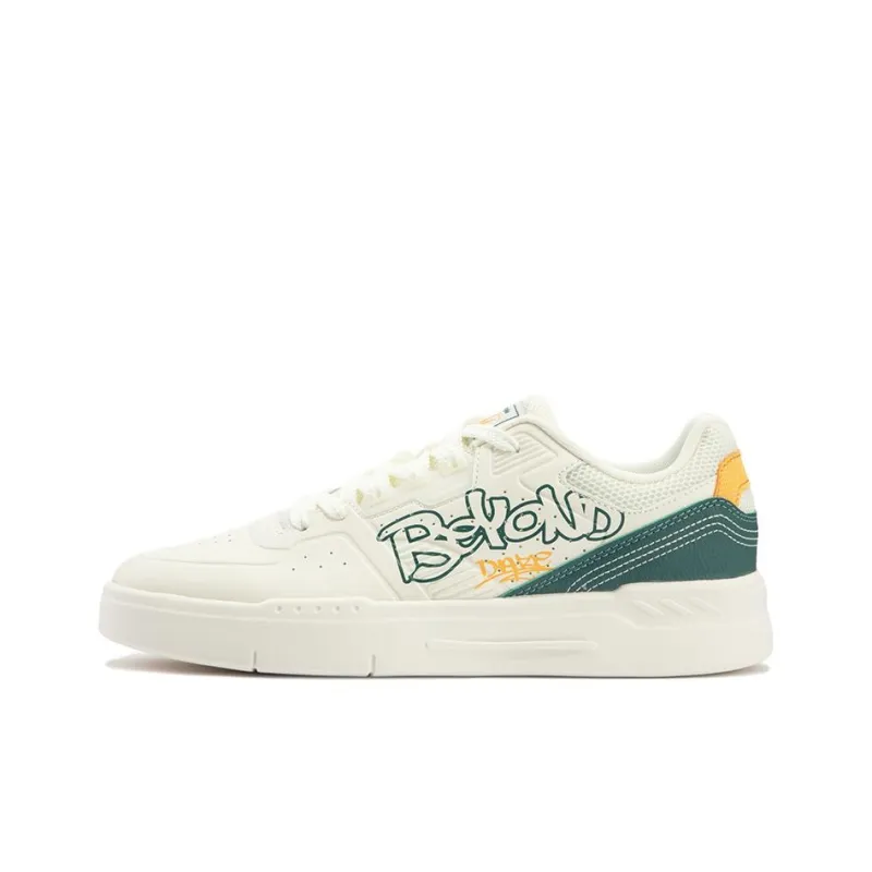 361° Wear Resistant Low Top Skateboard Shoes Men's White Green-0