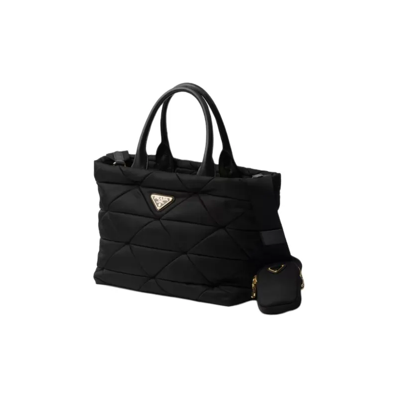 PRADA Re Nylon Tote Bag, Shopping Bag, Shoulder Bag, Crossbody Bag, Handbag Medium Size Unisex Black-1