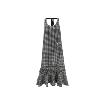 GANNI Sleeveless Dress Women's Black White