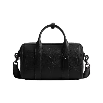 COACH GothamDuffle Polished Pebbled Leather Shoulder Bag, Crossbody Bag, Handbag Medium Size Men's Black