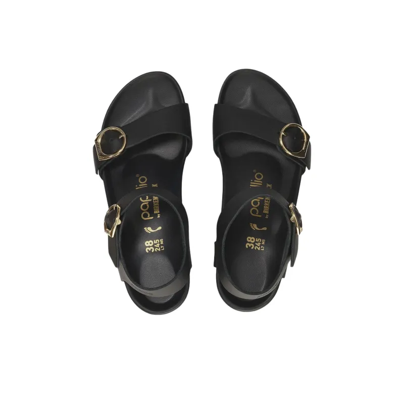 Birkenstock Soley Ring Buckle One Strap Sandals 4cm Women's Black-3