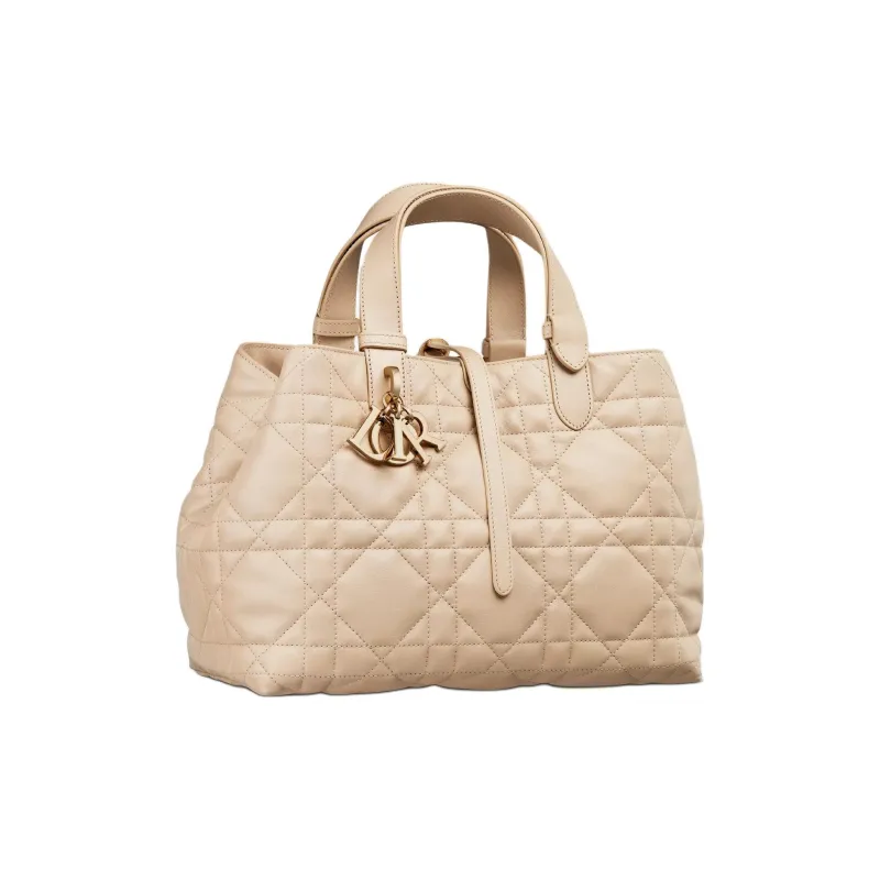 DIOR Toujours Cow Leather Native Bag, One Shoulder Handbag Medium Size Women's Pink Beige-3
