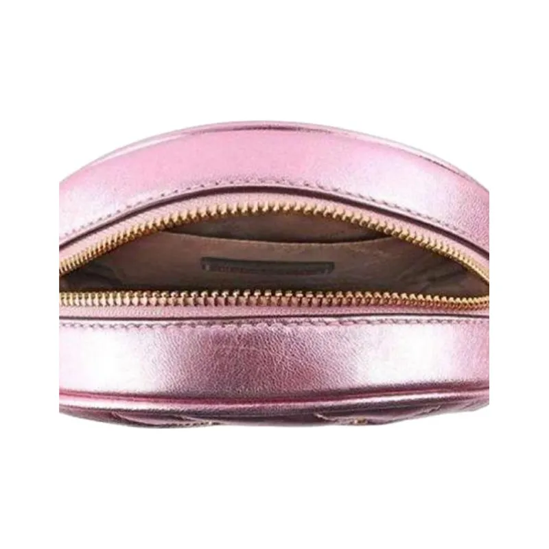 MICHAEL KORS Vivianne Genuine Leather Round Cake Bag Shoulder Bag Crossbody Bag Women's Pink-4