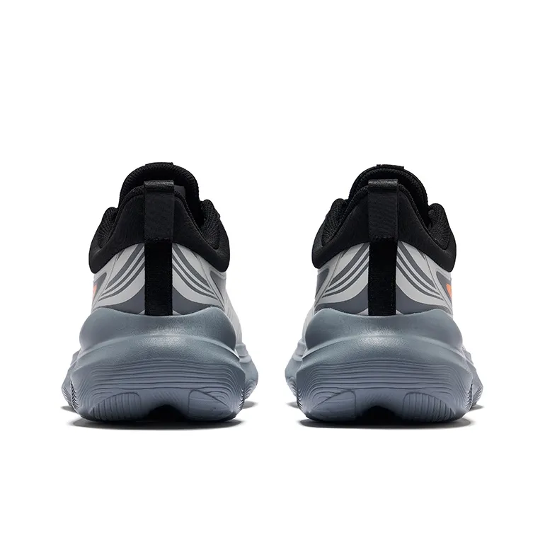 Erke Cushioning, Rebound, Slip Resistant Low Top City Commute Running Shoes Men's White Dew Gray Jet Black-3