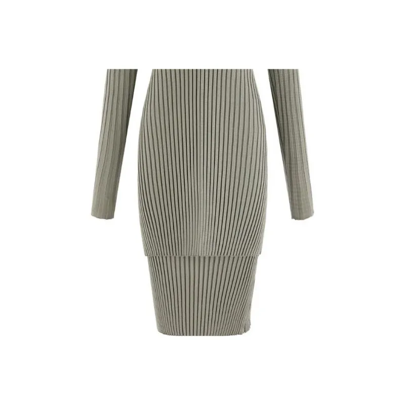 Ferragamo Layered Ribbed knit Dress-4