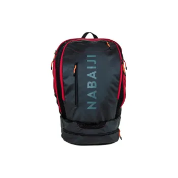 DECATHLON Polyester Swim Bag Backpack Unisex Smoky Black & Burgundy Red