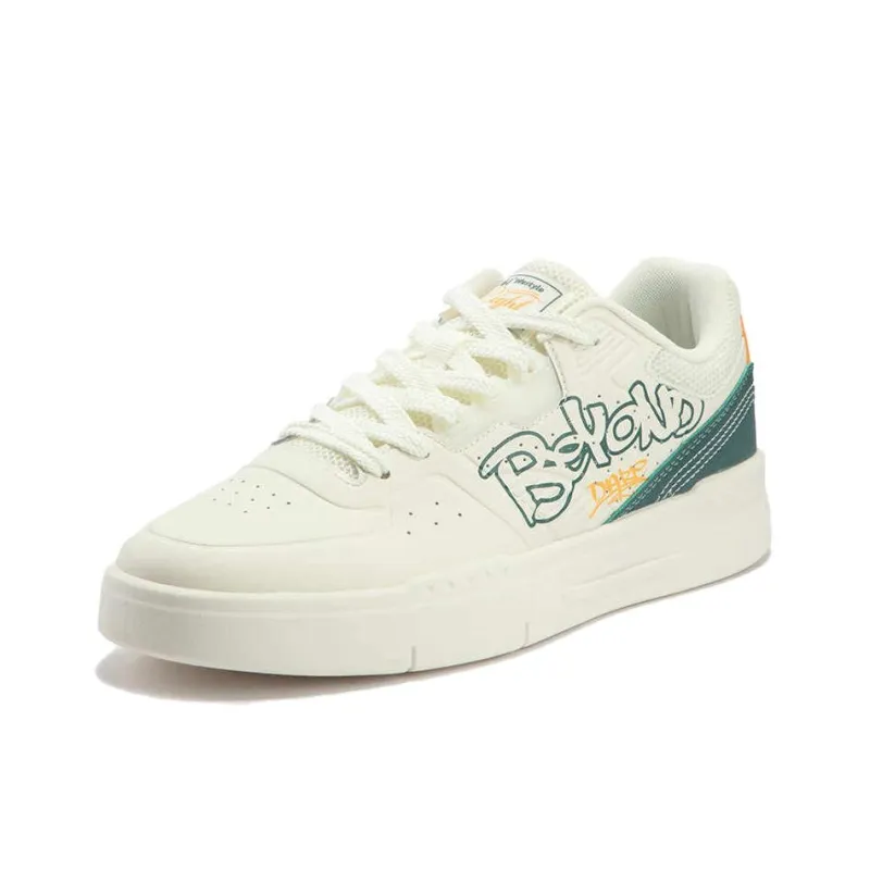 361° Wear Resistant Low Top Skateboard Shoes Men's White Green-1