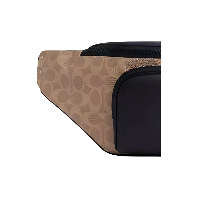 COACH RACER Coated Canvas With Smooth Calfskin Fanny Pack Tubas Men's Beige & Black-3