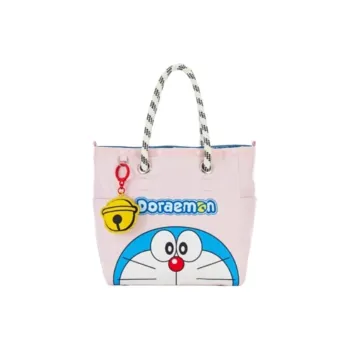 LeSportsac Doraemon, Collaboration Fabric Tote Bag, Shopping Bag, Handbag Medium Size Women's Ecru