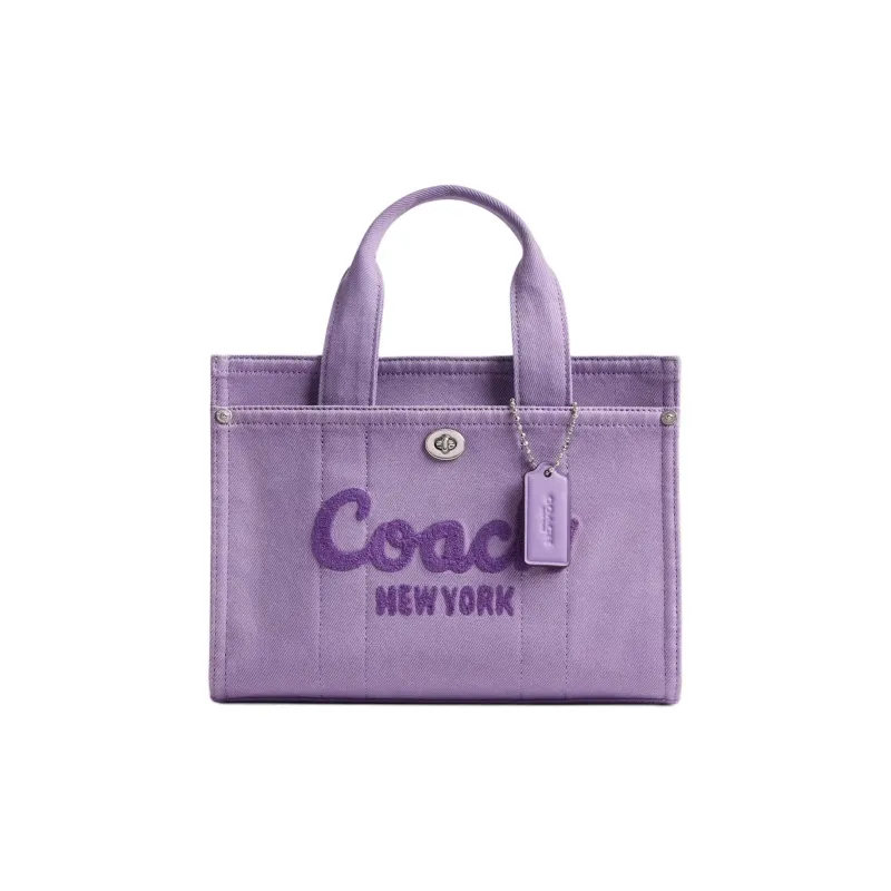 COACH Cargo Denim Fabric Tote Bag, Shopping Bag, Shoulder Bag, Crossbody Bag, Handbag Medium Size Women's Purple-0
