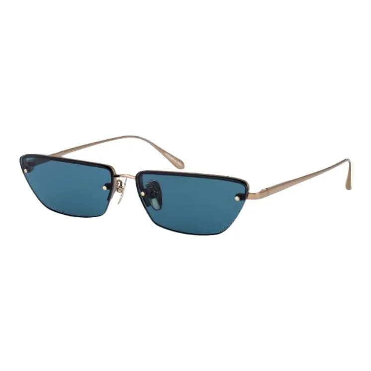 Linda Farrow Titanium Irregular Shape Sunglasses Women's Gold-0