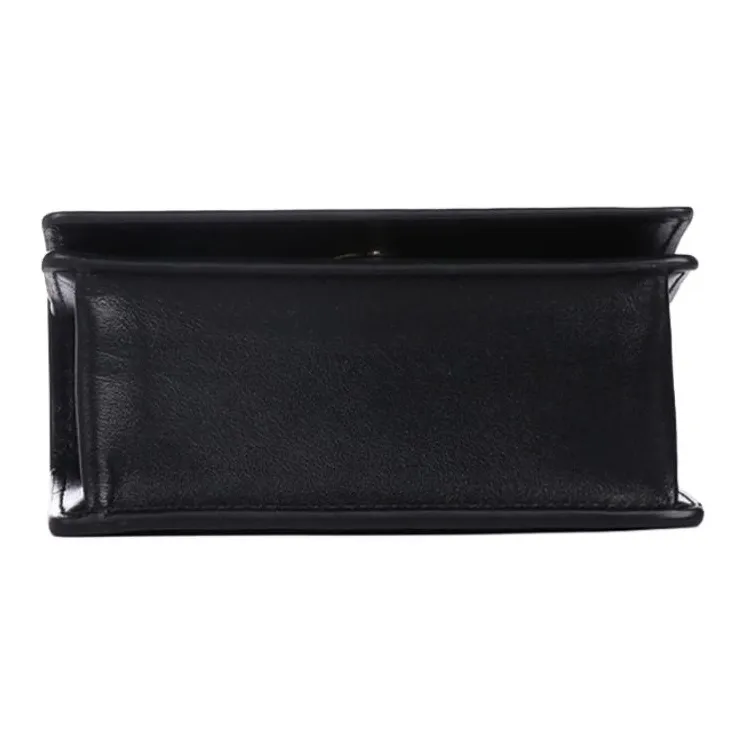 FANSIZHE Virtus Leather Coin Purse Crossbody Bag Shoulder Bag Women's Black-3