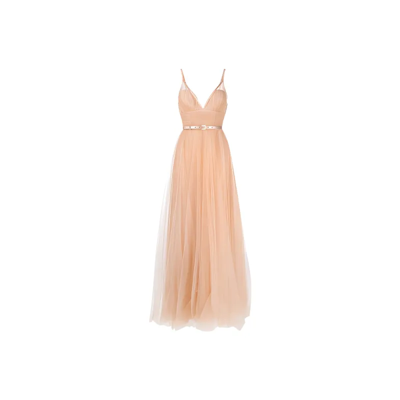 Elisabetta Franchi V-Neck Belted Maxi Dress-0