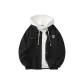 Black Coat+White Sweatshirt