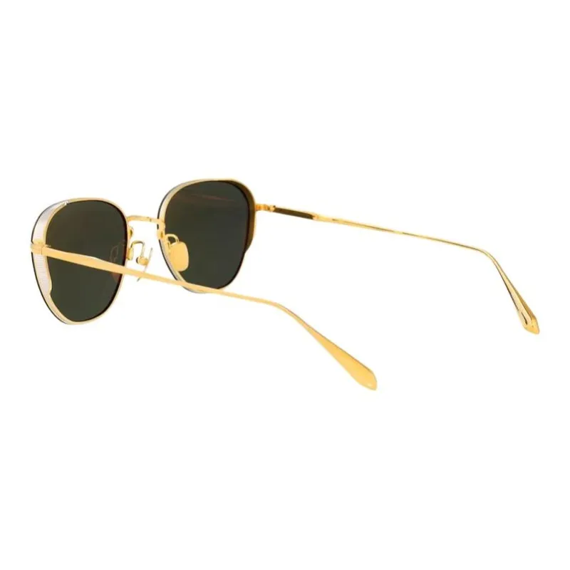 Linda Farrow Titanium Oval Sunglasses Women's Gold-2