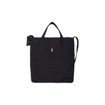 Ralph Lauren Solid Color One Shoulder Handbag Unisex Black