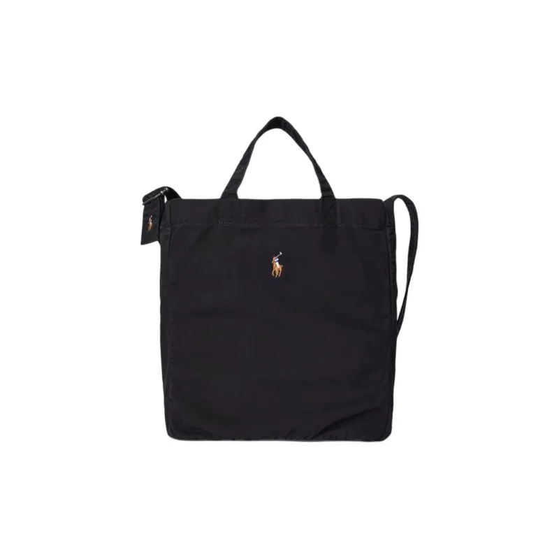 Ralph Lauren Solid Color One Shoulder Handbag Unisex Black-0