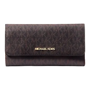 MICHAEL KORS Jet Set Travel Coated Canvas Wallet Large Size Women's Brown