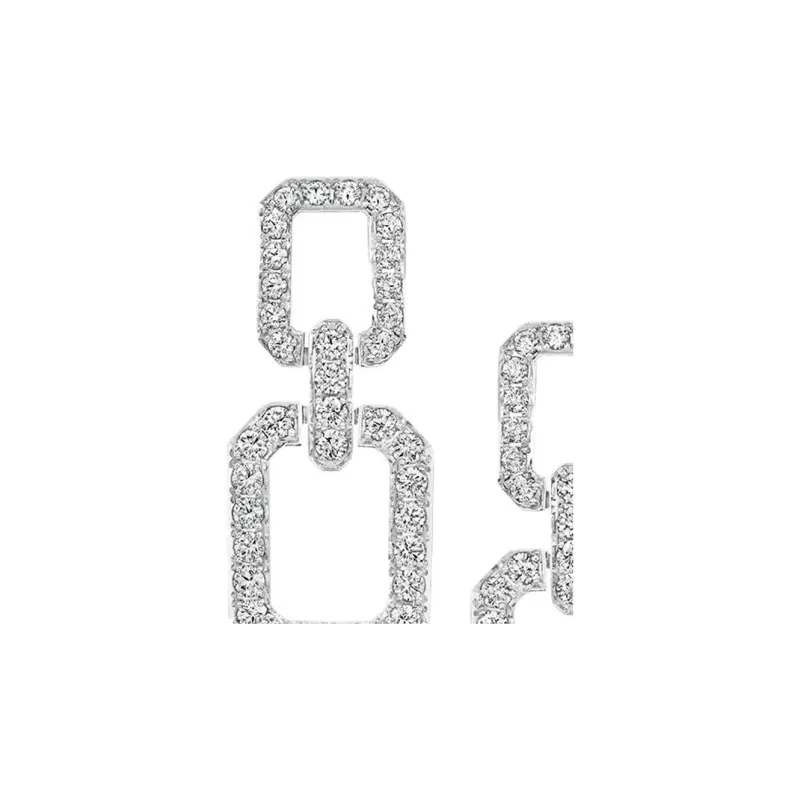 HARRY WINSTON Platinum Earrings Women's Silver-2