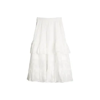 ELLE Casual Long Skirts Women's White