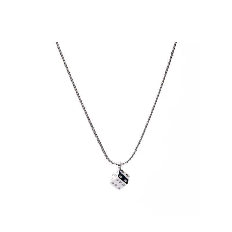 ACIUM Luxury Minimalist Style Titanium Steel Non Oxidation Individual Trendy Premium Dice, Pendant Unisex-5