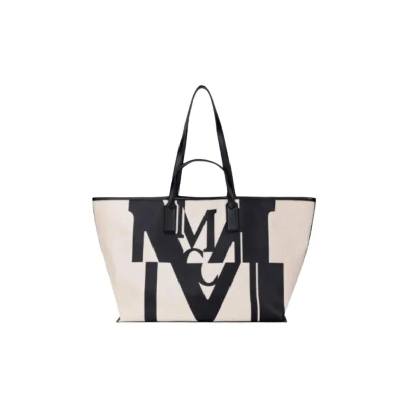 MCM Canvas Shopping Bag, Tote, Handbag, Shoulder Bag Medium Size Women's Black-1
