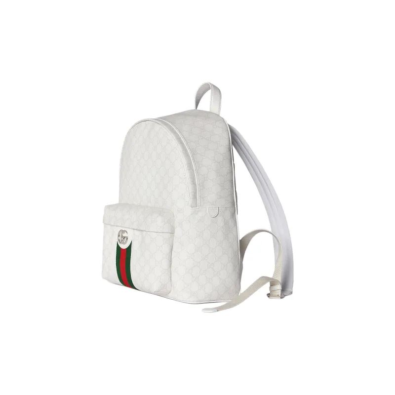 GUCCI Ophidia GG Supreme Canvas Backpack Medium Size Women's White-1