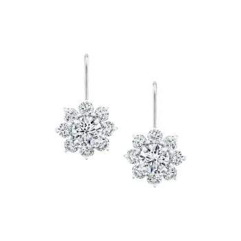 HARRY WINSTON Platinum Earrings Women's Silver