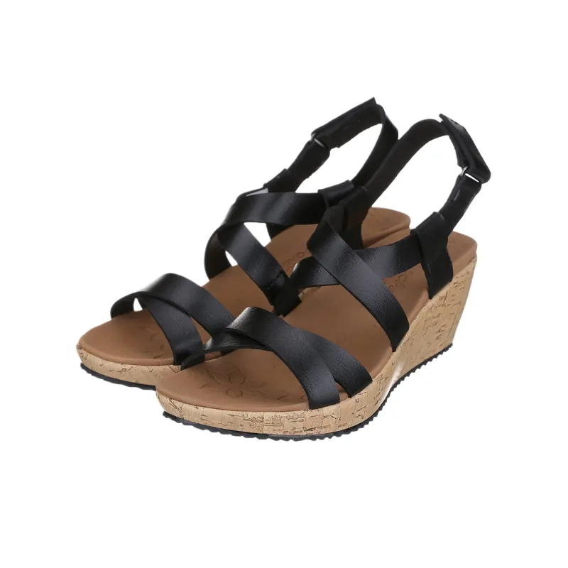 Skechers Beverlee One Strap Sandals Women's Black-3