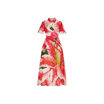 TORY BURCH Short Sleeved Dress Women's Lily Pink